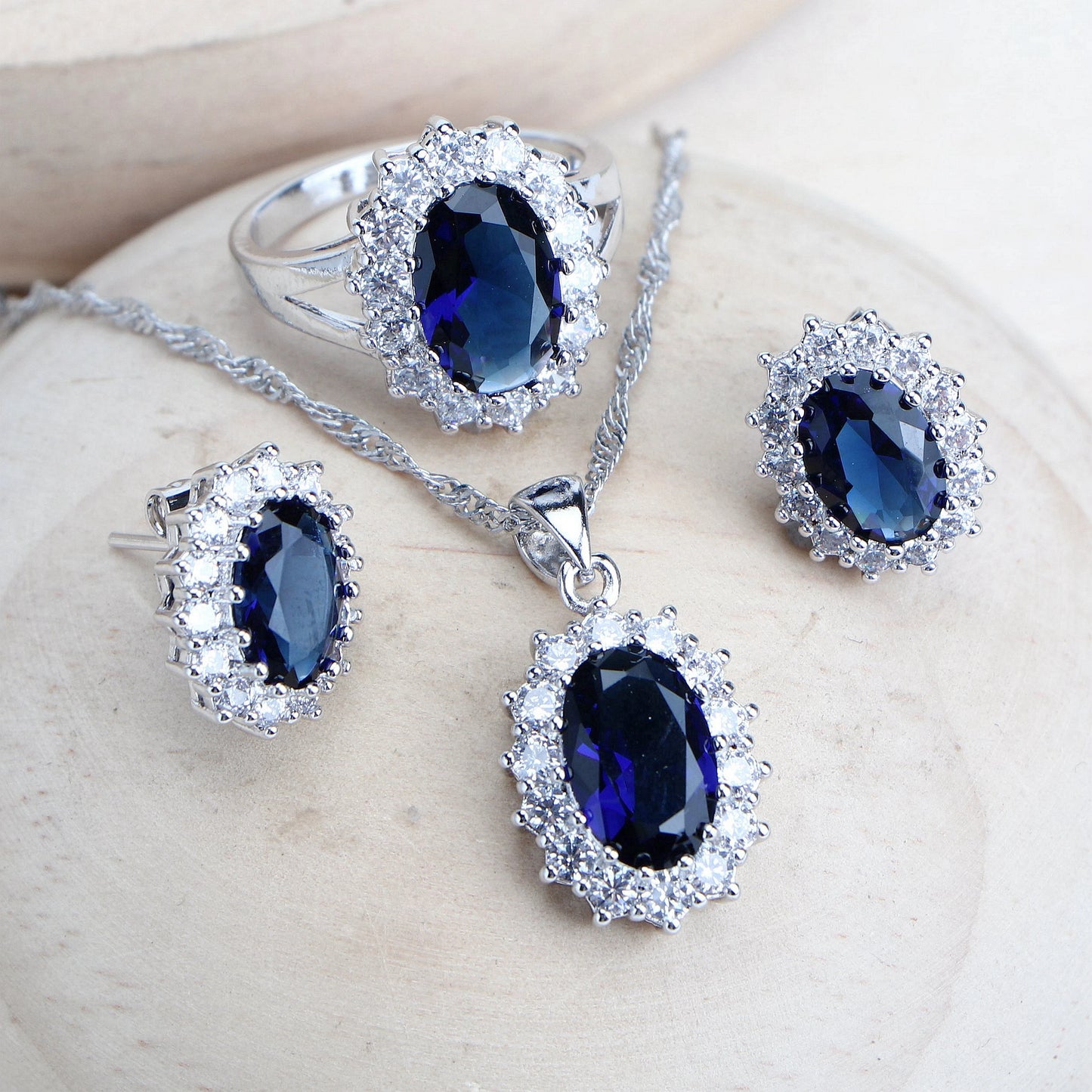 MODAs Blue Zirconia Jewelry Sets
