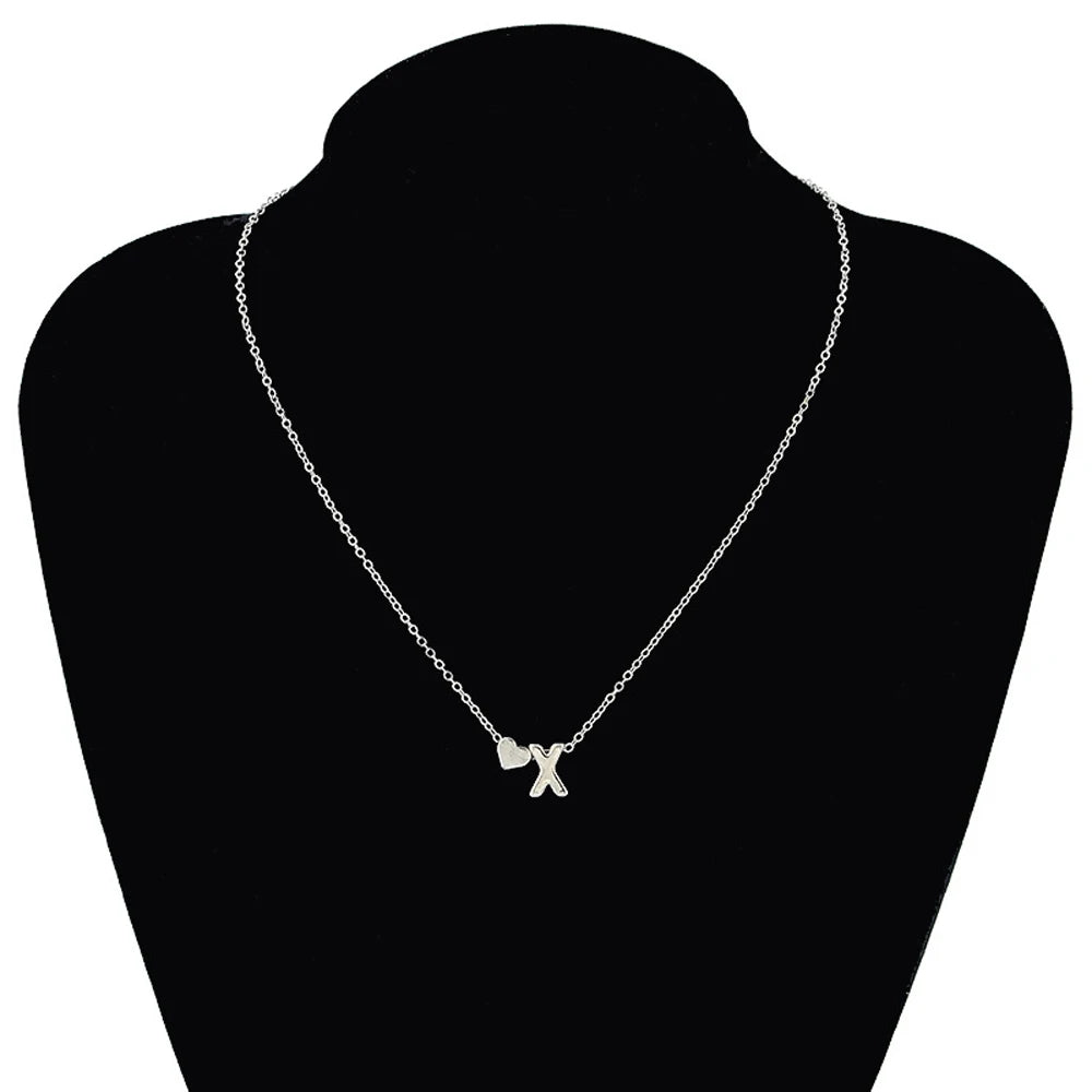 MODA Tiny Heart Dainty Initial Necklace!!