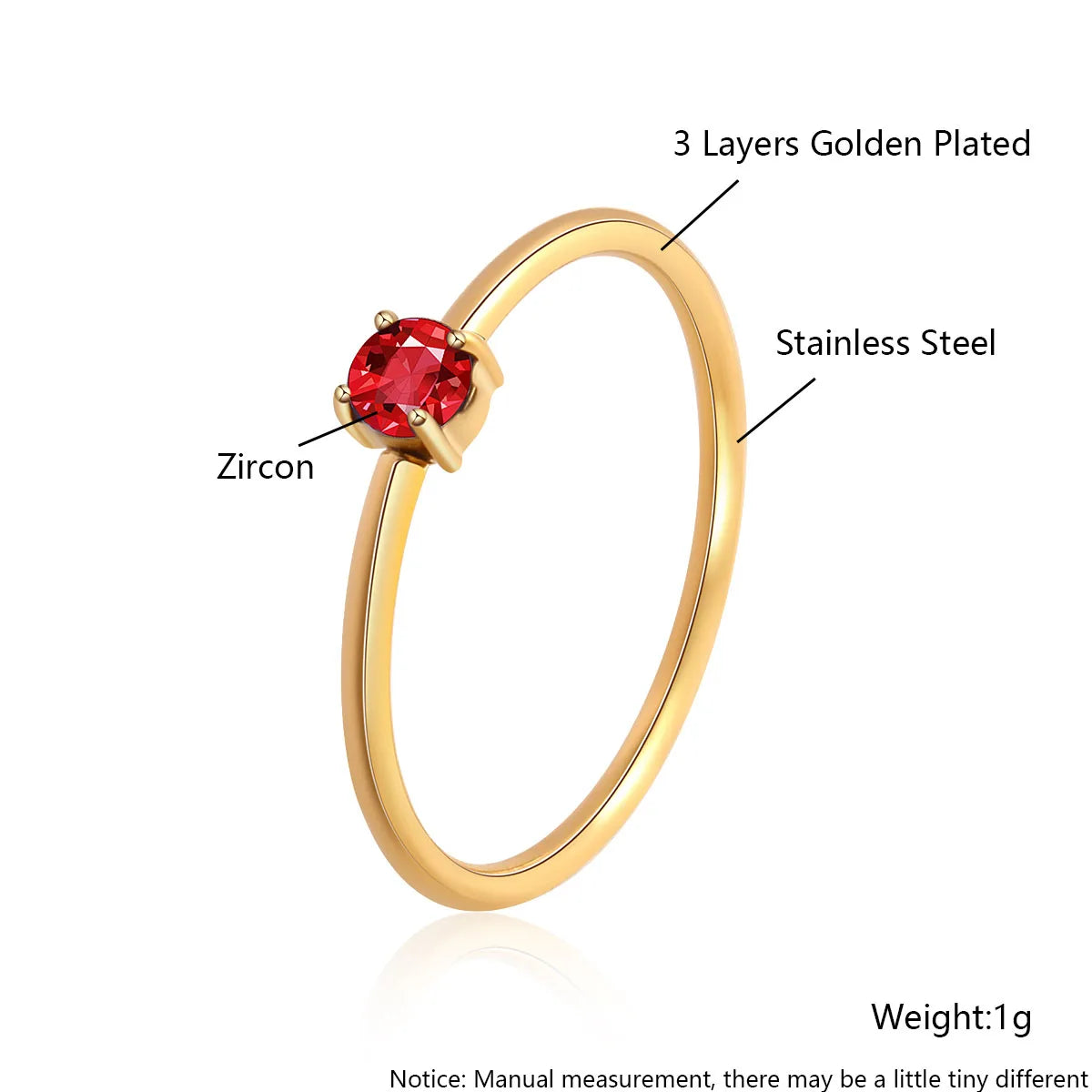MODA Birthstone Rings for Women Simple Style