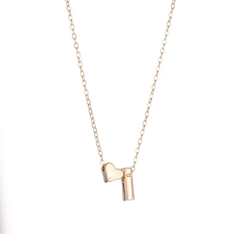 MODA Tiny Heart Dainty Initial Necklace!!