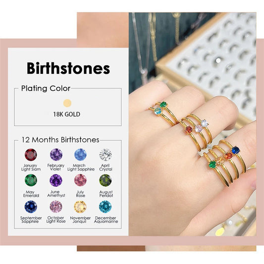 MODA Birthstone Rings for Women Simple Style
