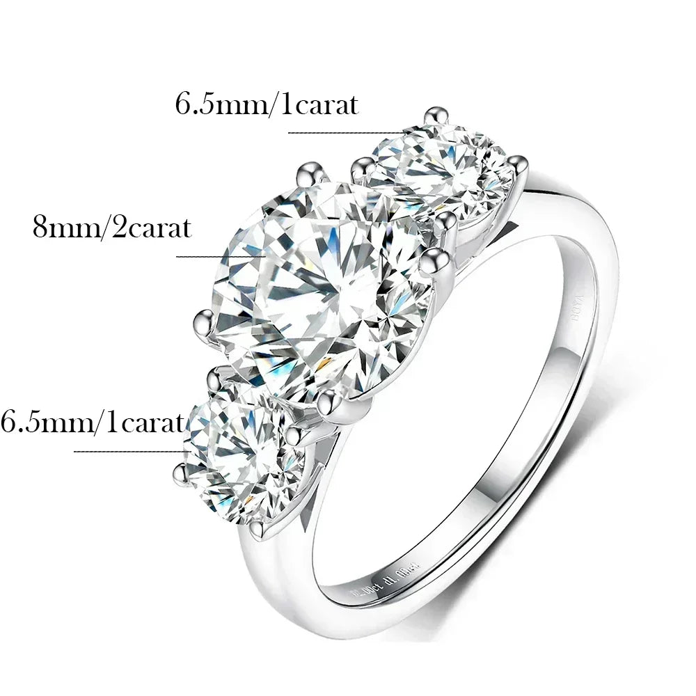 MODA 2 Carat Moissanite Ring with Certificate 925
