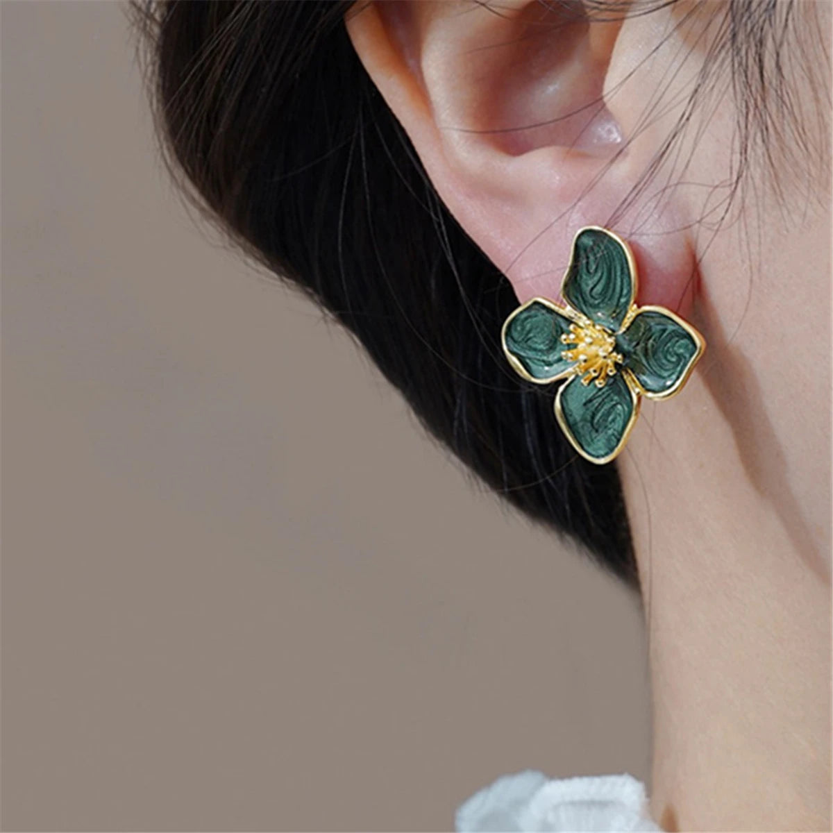 MODAs 2025 Dropped Glaze Flower Earrings for Women