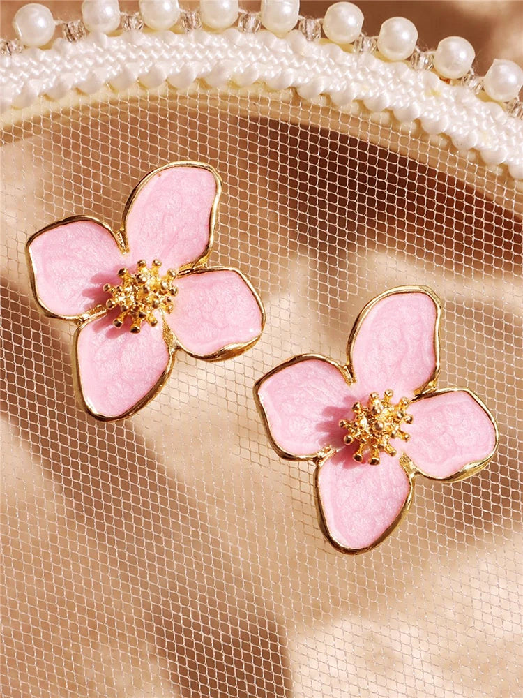 MODAs 2025 Dropped Glaze Flower Earrings for Women