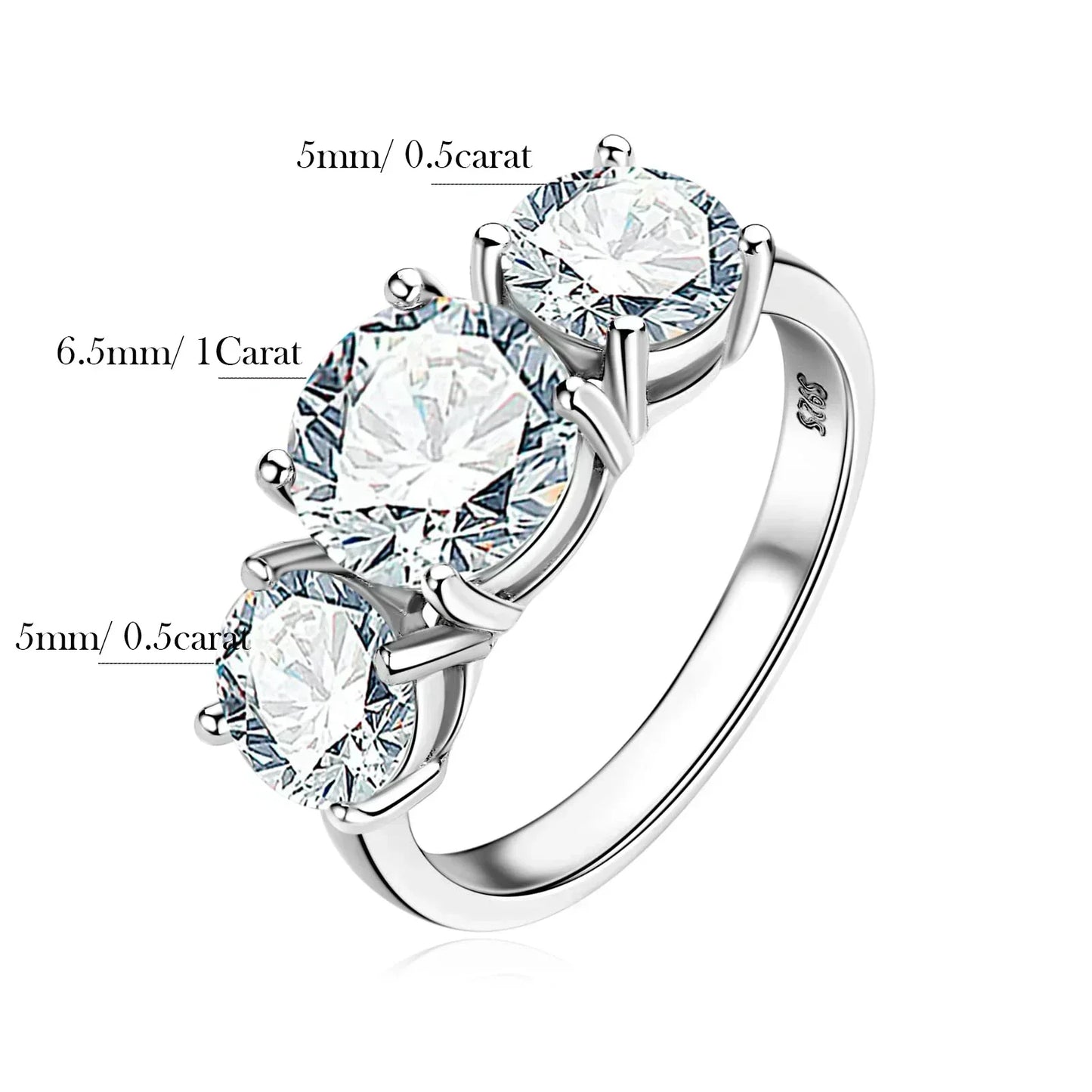 MODA 2 Carat Moissanite Ring with Certificate 925
