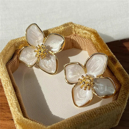MODAs 2025 Dropped Glaze Flower Earrings for Women