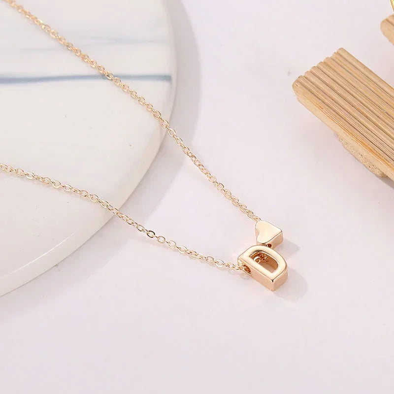 MODA Tiny Heart Dainty Initial Necklace!!